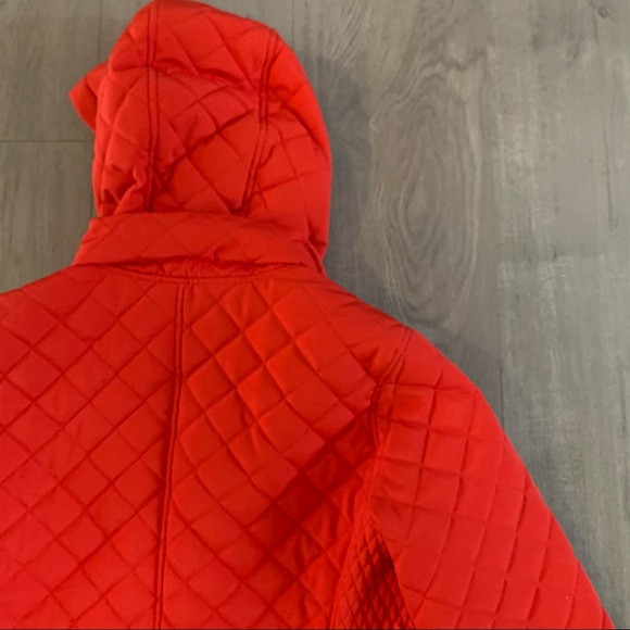 Calvin Klein Red Down Jacket Zipper Hoodie XS. B - Picture 6 of 9